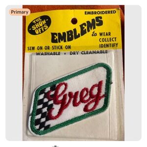 Emblems Patch 'The Show Offs' vintage 70s name Greg